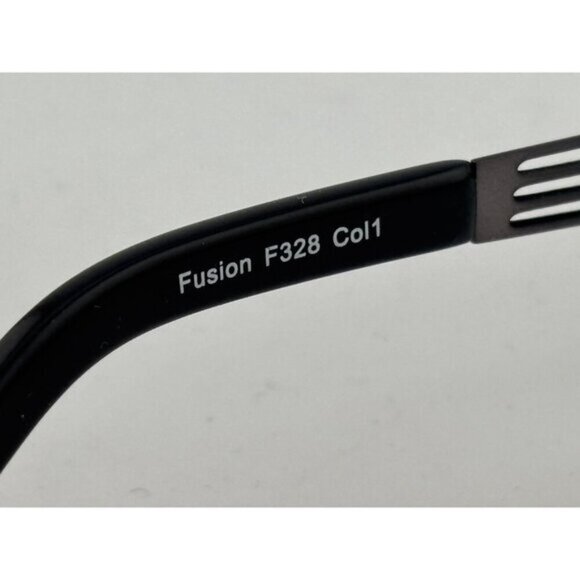 Fusion - 47-18-135 F328 COL1 Black & Silver Geometric Rectangle Glasses Frames - Picture 6 of 8